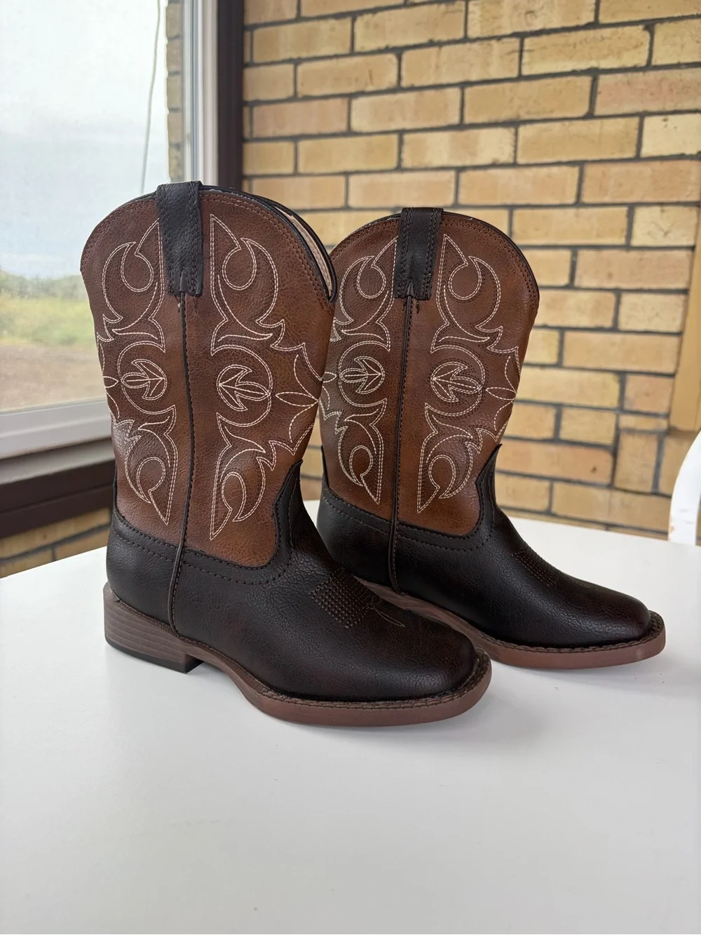 ROPER Brand Little Kids Size 11 Brown Leather Cowboy Boots Western Style